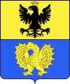 Armes des Borghese : D'azur, à un dragon ailé d'or (Borghesi), au chef du même, chargé d'une aigle de sable, becquée, membrée et couronnée du second (Saint-Empire).