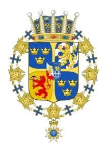 Armoiries du prince Lennart, duc de Småland de 1909 à 1932.