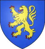 Famille de Saulx-Tavannes : D'azur à un lion d'or armé et lampassé de gueules.