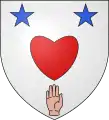 Blason de la famille Lamyn, famille maternelle de sainte Marguerite-Marie.