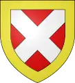 Armes de la famille de Lanans : « De gueules au sautoir d'argent à la bordure d'or ».