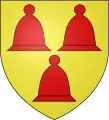 Armorial de Geire. Héraldique : D'or, à trois chapeaux de juif de gueules (2 et 1). Cimier : Un vieillard vêtu de gueules, issant d'un cuvier au naturel et se coiffant d'un chapeau de juif.