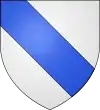 Blason d'argent à la bande d'azur