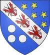 Blason de Cuzieu  ce blason est celui de Blaise Denis, échevin de Lyon en 1733, qui après avoir acheté la seigneurie de Cuzieu en 1737 a porté le nom de Denis de Cuzieu