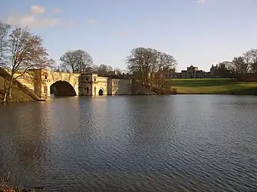 Au palais de Blenheim dans l'Oxfordshire, Brown a endigué le ruisseau dérisoire coulant sous le Grand Pont de Vanbrugh, noyant la moitié de la structure avec de meilleurs résultats