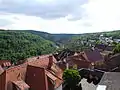 Vue du château à l'ouest à travers Neuleiningen