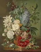 Albertus Jonas Brandt et Eelke Jelles Eelkema, Fleurs dans un vase de Terracotta. Entre 1810 et 1822.