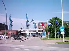 Blohm + Voss shipyard entrance