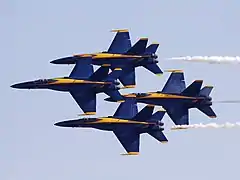 F-18 des Blue Angels en formation diamant.