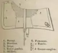 Composition de schabraques de la cavalerie française (1 : devant ; 2 : derrière ; 3 : siège ; 4 : entre-jambes ; 5 : œillets et 6 : pommeau + surfaix)