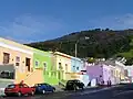 Afrique du Sud, maisons en couleur du quartier Bo Kaap, au Cap