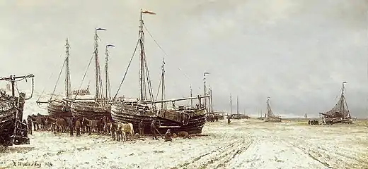 Bateaux sur la plage de Schéveningue (1874), Amsterdam, Rijksmuseum.