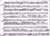 Manuscrit : partition de la Sonate en la majeur