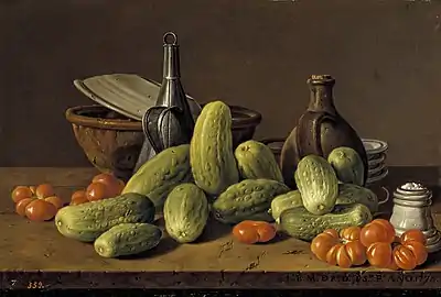 Nature morte aux concombres et tomates1774Musée du Prado