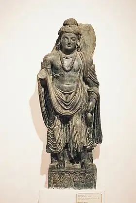 Bodhisattva Maitreya. Gandhara. Schiste vert. Musée national, New Delhi