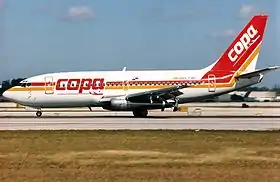 Un Boeing 737-200 de Copa Airlines, similaire à celui impliqué dans l'accident.