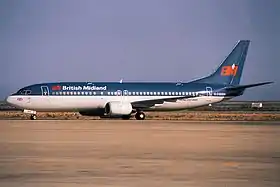 Un Boeing 737-400 de la compagnie British Midland semblable à celui qui s'est écrasé.