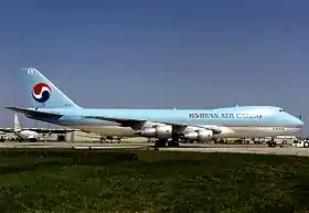 Le Boeing 747-2B5F impliquée, en 1992, à l'aéroport de Paris-Charles-de-Gaulle.