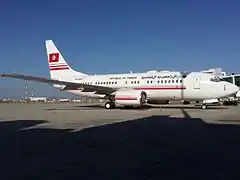 Boeing B737 BBJ registration TS-IOO