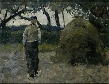 Fermier près d'une meule de foin (1889), huile sur toile, Rijksmuseum.