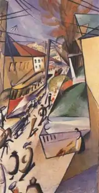 Tramway. 1914. Huile sur toile. Appr. 150х80 cm. Collection privée