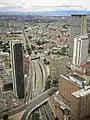 Le centre-ville de Bogotá vu depuis la tour Colpatria.
