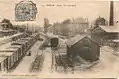 La gare vers 1910: on remarque à droite les voies métriques de la ligne Le Catelet-Guise.