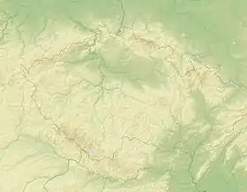 Carte topographique des chaînes montagneuses du massif de Bohême.