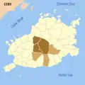 Localisation des Chocolate Hills sur la carte de Bohol.