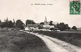 Le bourg et l'église vers 1910
