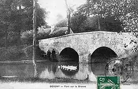 Le pont sur la Bionne vers 1910