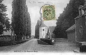La route du bourg (future rue de la Commanderie) vers 1900