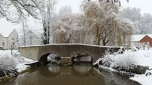La Bionne en hiver, dans sa traversée de Boigny.