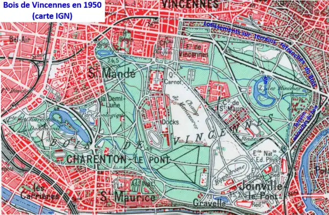 En 1950, nombreuses constructions militaires établies sous la IIIe République, Cartoucherie, quartier Carnot, bâtiments devant cette caserne