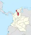 Le département de Bolivar à partir de 1966.