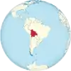 Localisation de la Bolivie sur une carte d'Amérique du Sud