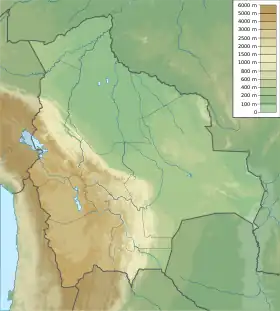Voir sur la carte topographique de Bolivie
