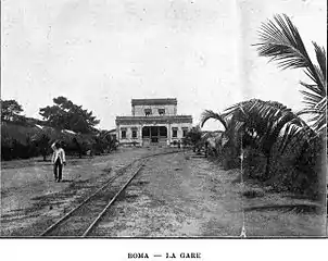 Vue historique de la gare de Boma, départ du chemin de fer du Mayombe