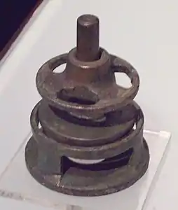 Piston de pompe hydraulique romaine. Ier siècle à IIe siècle. Fonte. Mine de Sotiel Coronada, Calañas, Espagne.