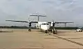 Dash 8-Q400 de SA Express sur le tarmac de l'aéroport de Port Elizabeth