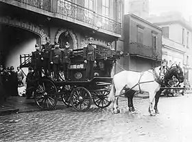 Chevaux de trait attelés en Argentine, vers 1920