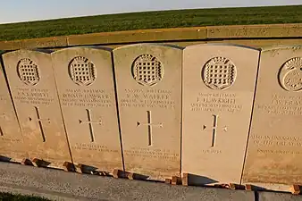 Les soldats du Queen's Westminsters (en) tombés le 14 avril 1917.