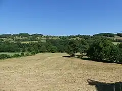 Le vallon de la Boralde Flaujaguèse vu depuis le village de Flaujac.