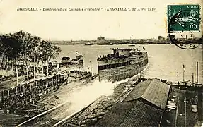 Lancement du Vergniaud en 1910.