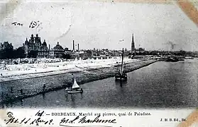 Quai de Paludate vers 1900-1920, avec le marché aux pierres.