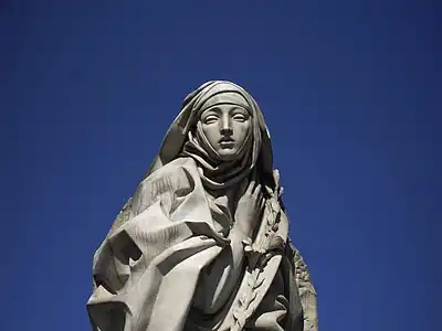 Statue de Catherine, v. 1930,Francesco Messinachâteau Saint-Ange, Rome.