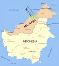 Carte de l'île de Bornéo