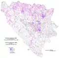 Yougoslaves par localité dans les municipalités (recensement de 1991)