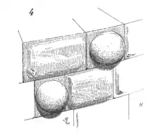 Bossage en demi-sphère.