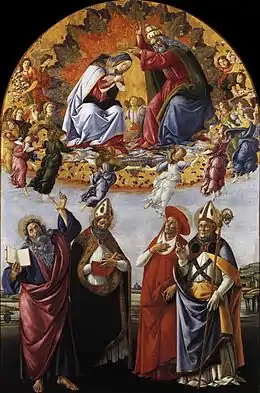 Couronnement de la Vierge par Dieu le Père, Sandro Botticelli, XVe siècle